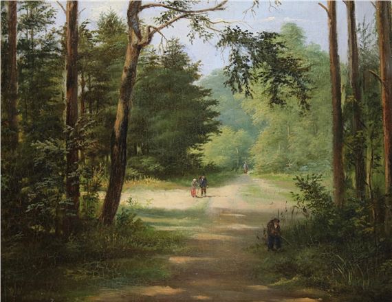 Wandelaars op een bospad