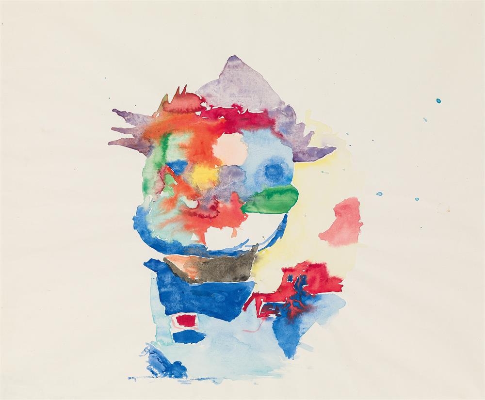 Artwork by Herbert Boeckl, Portrait with cap (self portrait), Made of watercolour on paper