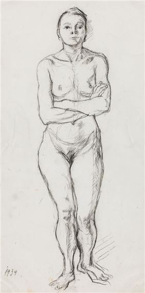 Standing female nude by Herbert Boeckl, 1934