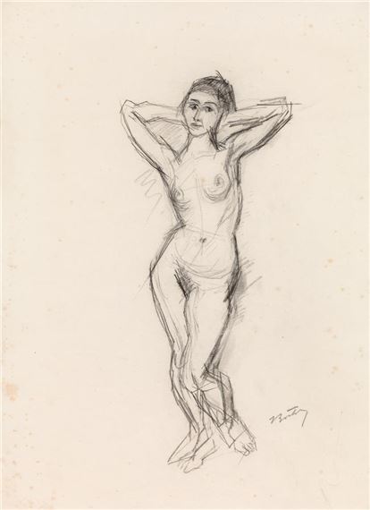 Standing female nude by Herbert Boeckl, c. 1930