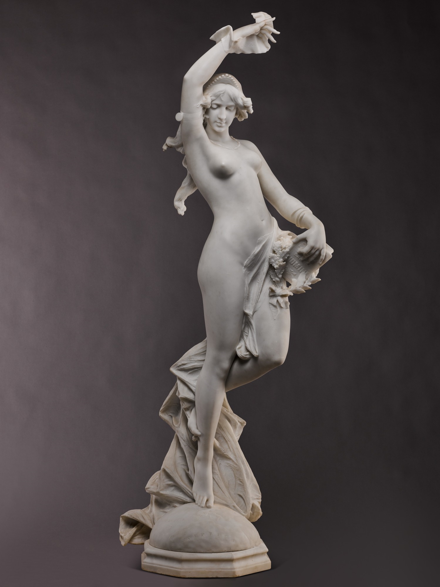 Artwork by Ezio Ceccarelli, Allegory of Discovery, Made of white marble