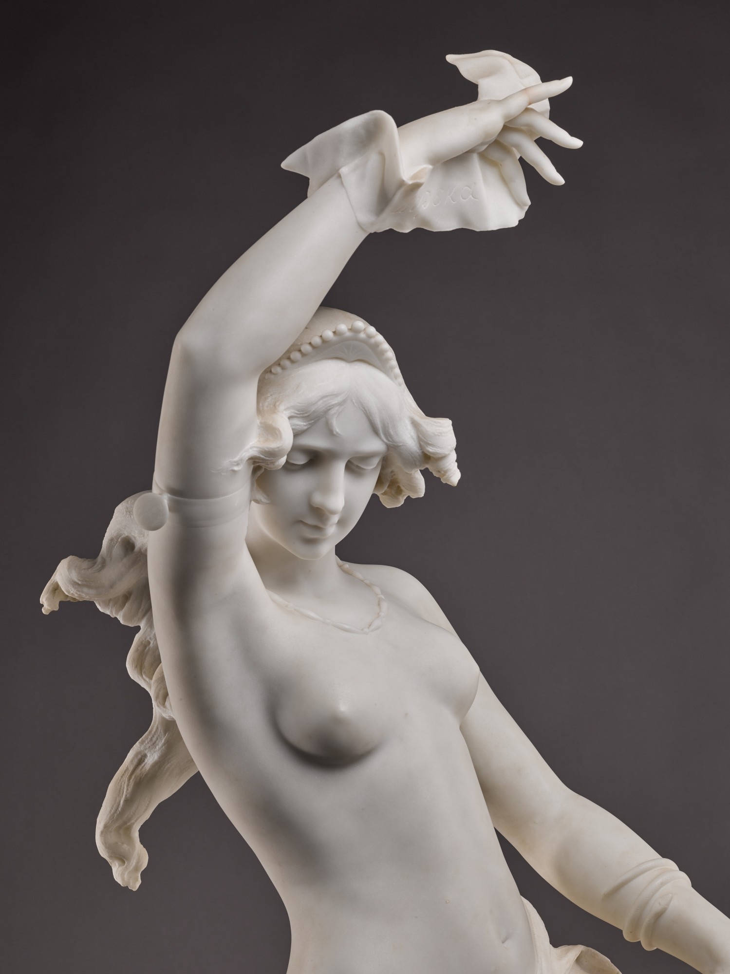 Artwork by Ezio Ceccarelli, Allegory of Discovery, Made of white marble