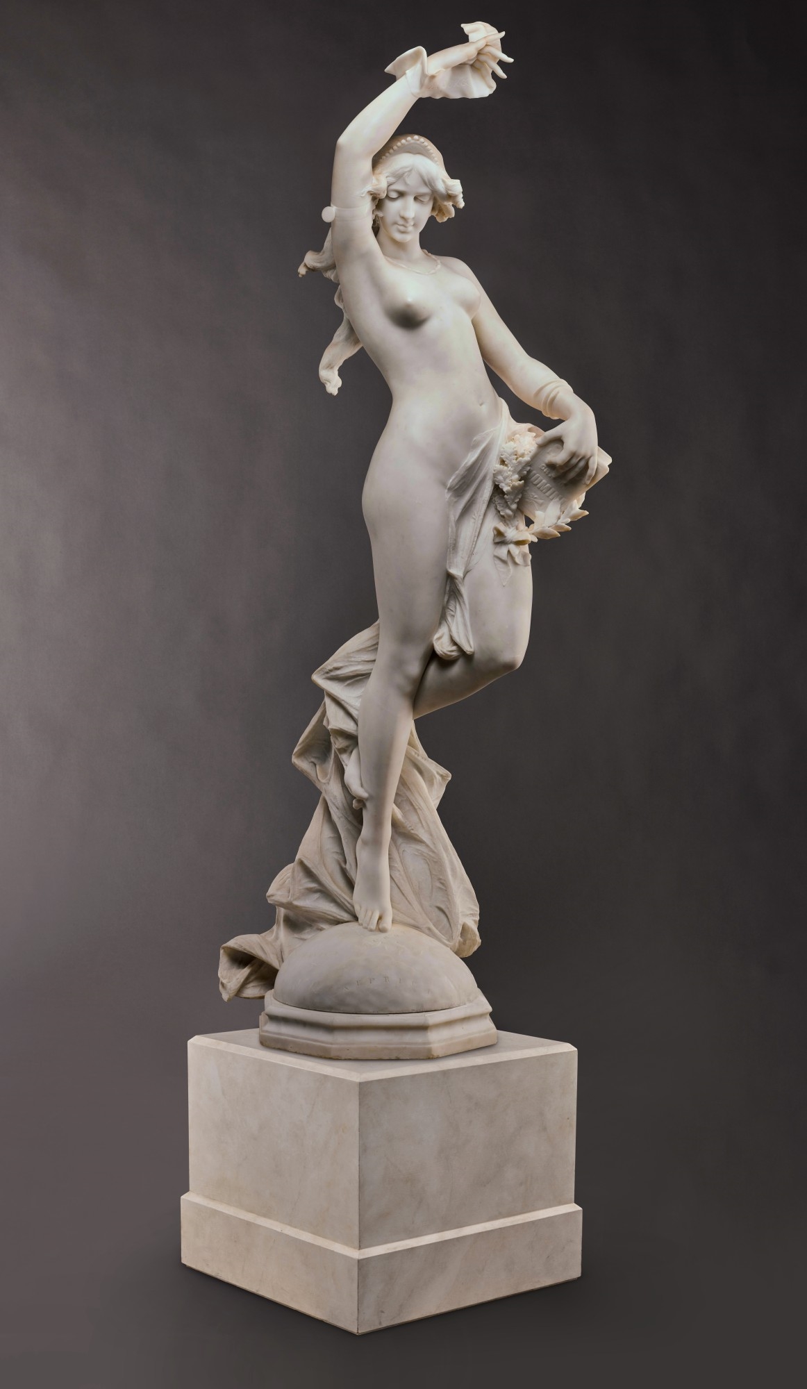 Artwork by Ezio Ceccarelli, Allegory of Discovery, Made of white marble