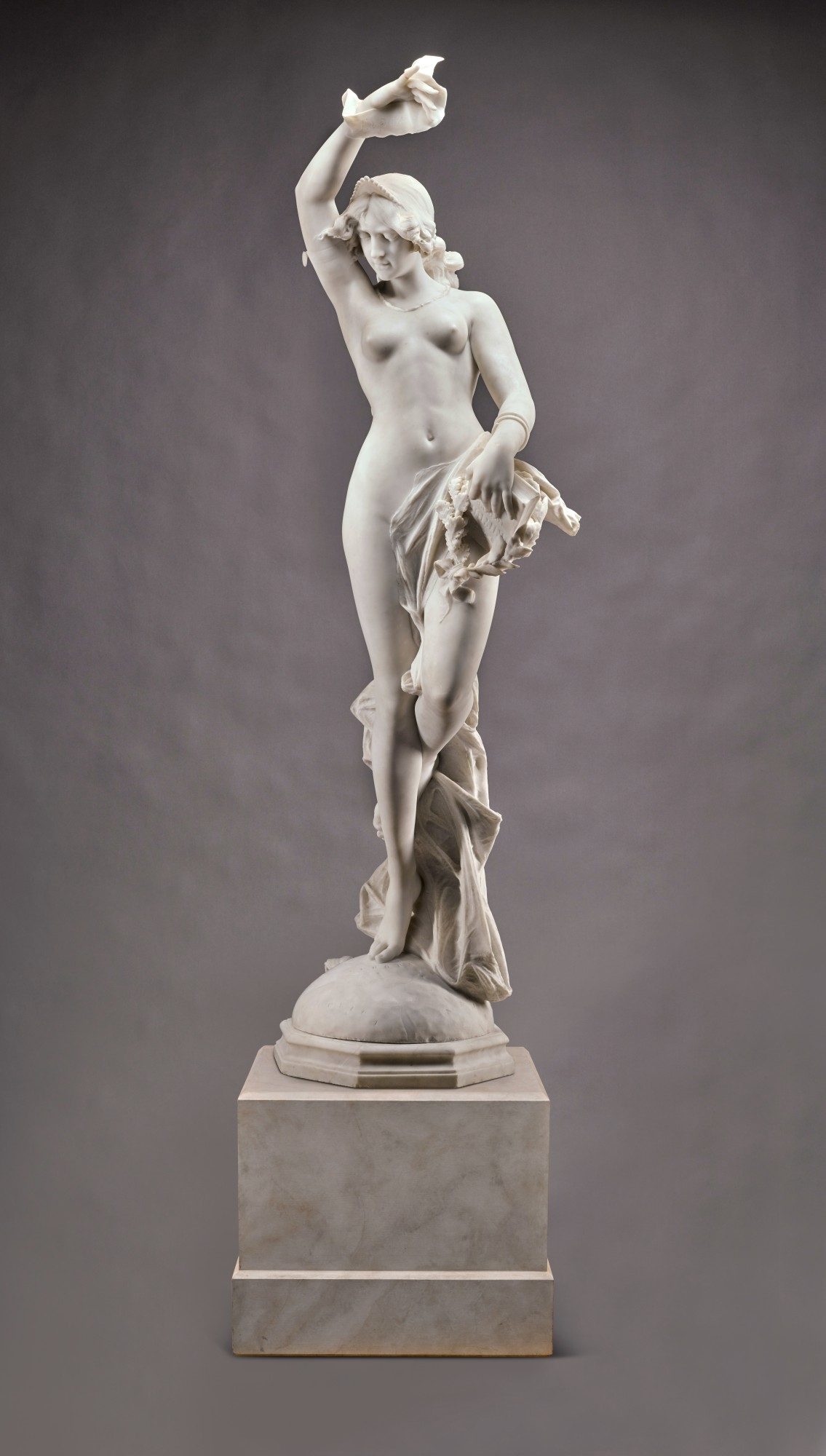 Artwork by Ezio Ceccarelli, Allegory of Discovery, Made of white marble