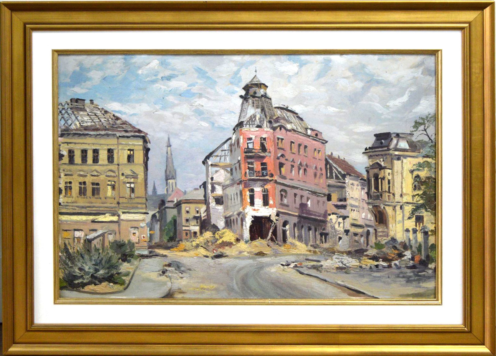 Artwork by A. L. Judas, village européen, Made of oil on board