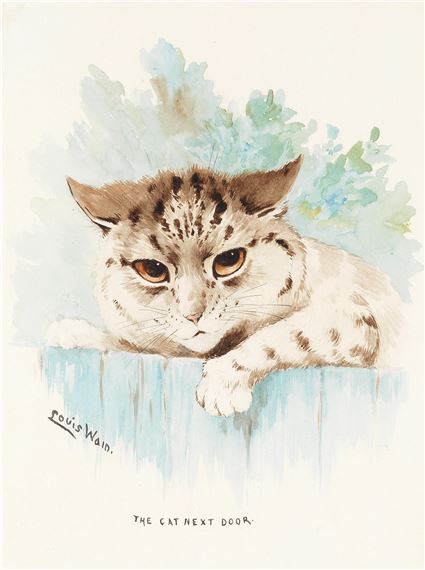 The Cat Next Door by Louis Wain
