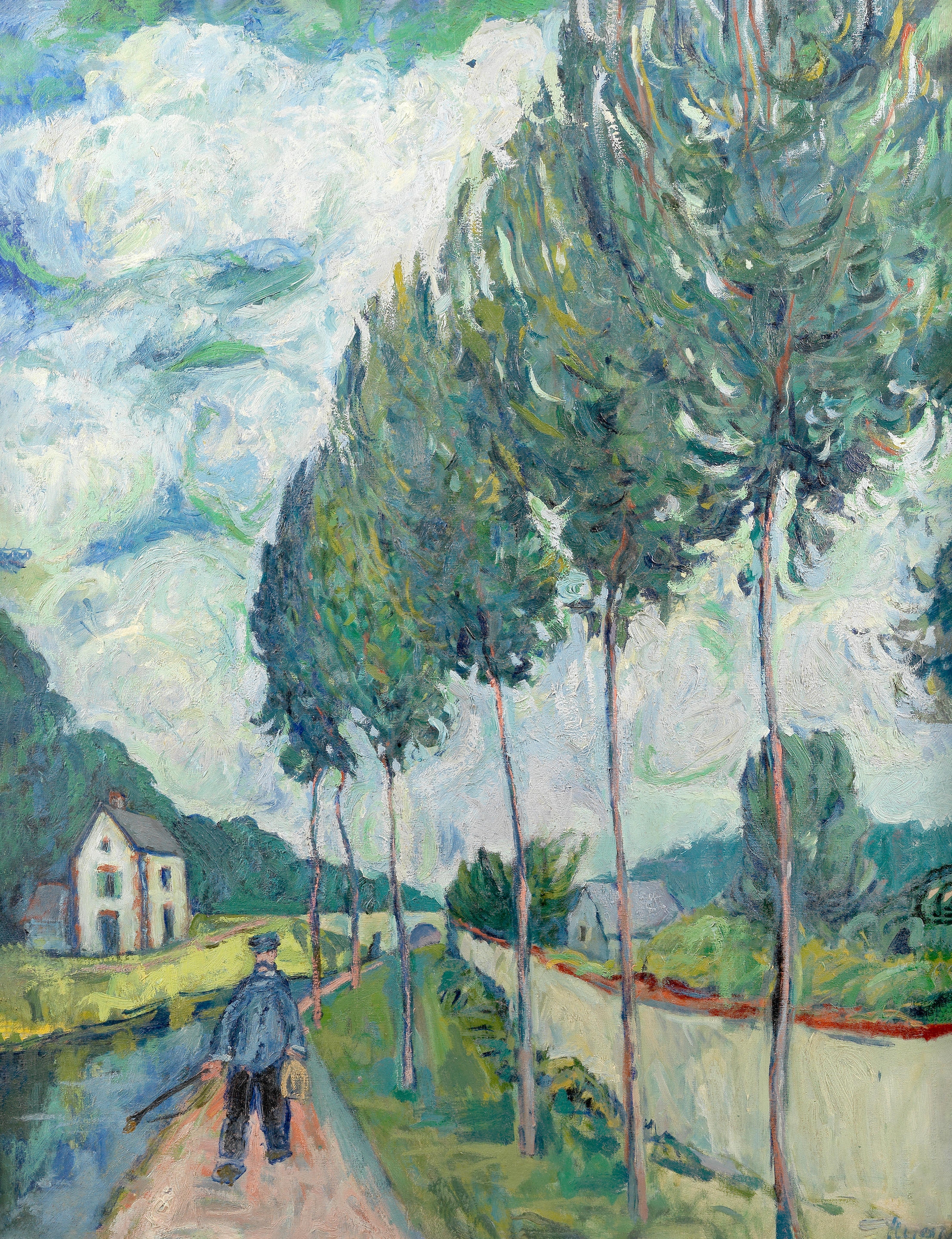 Artwork by Adrian Ryan, The Canal At Moret-Sur-Loing, Made of oil on canvas