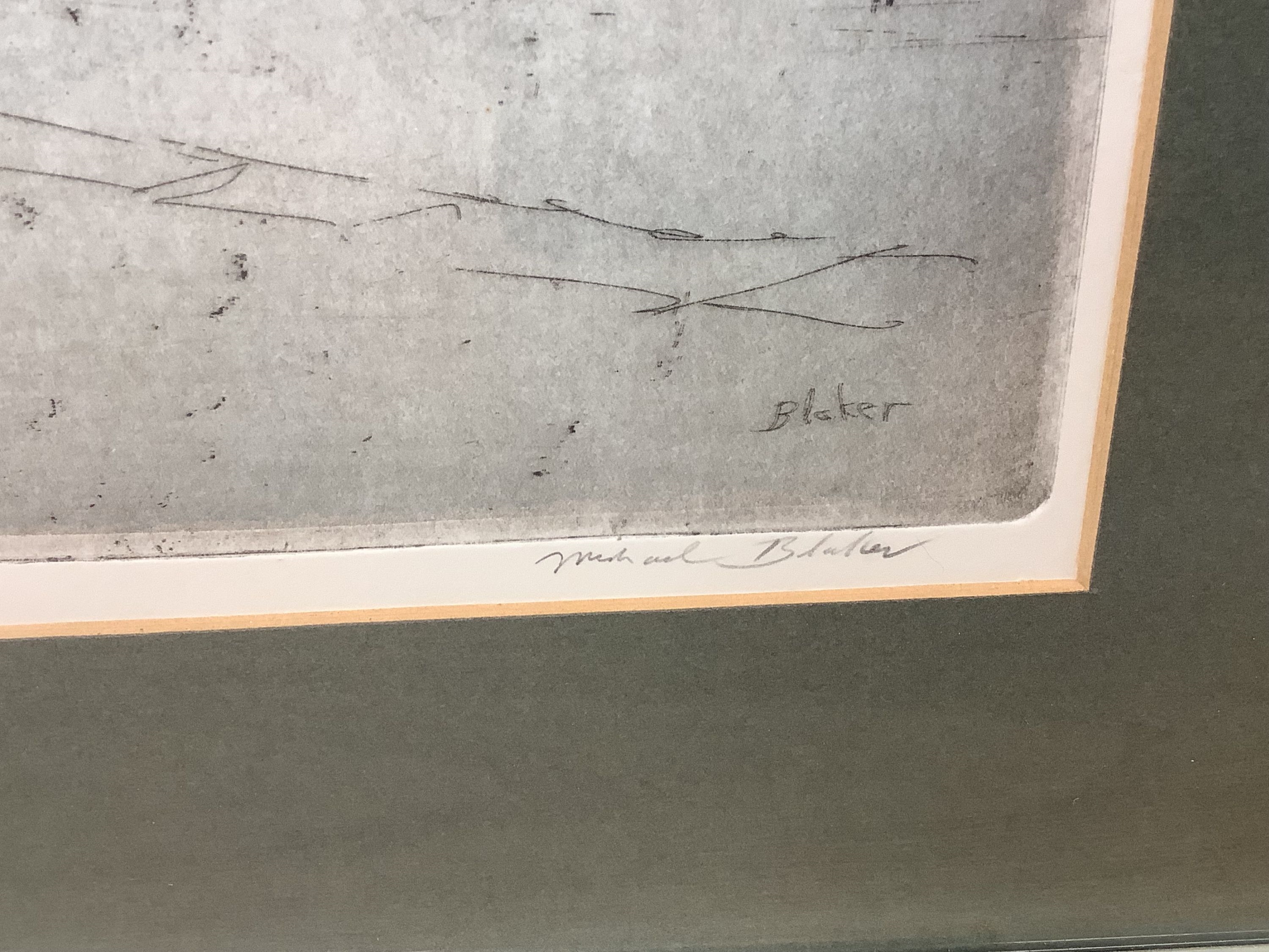 Artwork by Michael Blake, Five coloured etchings, including Brighton, Venice and Northern Italy, Made of coloured etchings