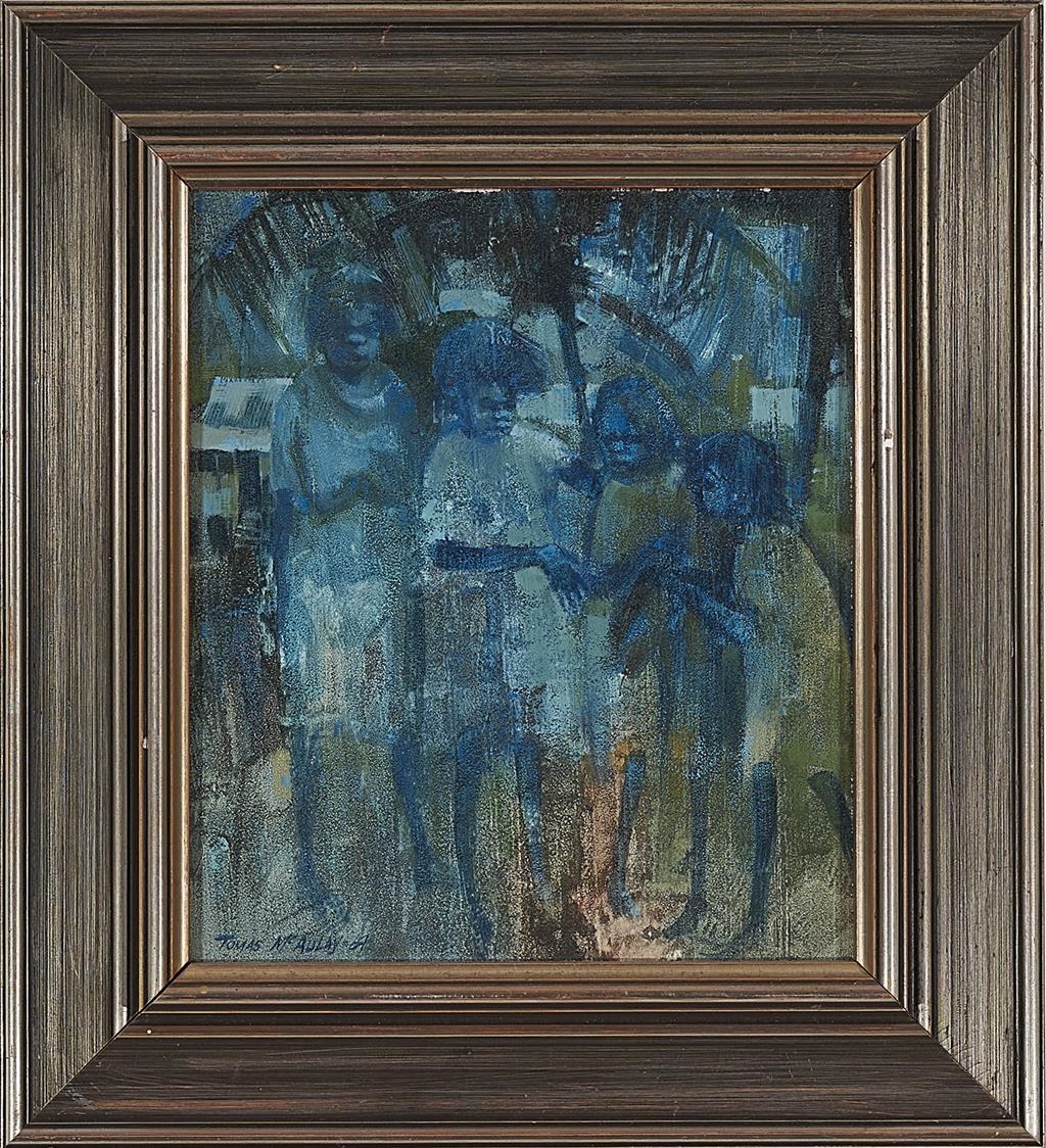 Artwork by Thomas McAulay, Flying Fish Point Children, Made of oil on board