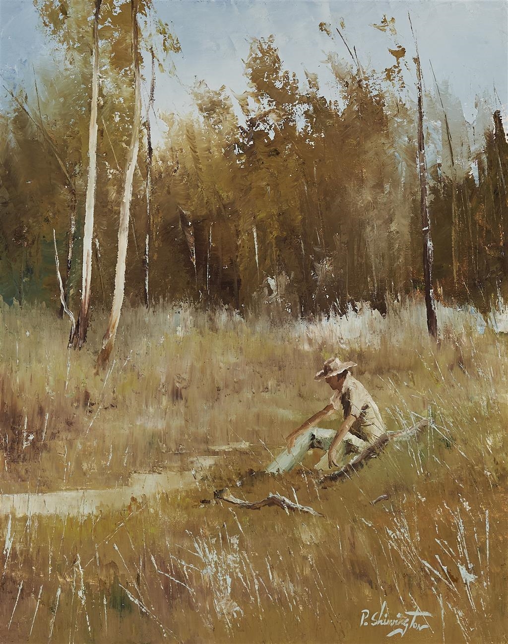 Artwork by Patrick Shirvington, Not Alone, Made of oil on board