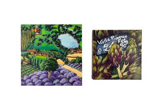 Two works: Artichauts; Lavender Field - Kathleen Wolf