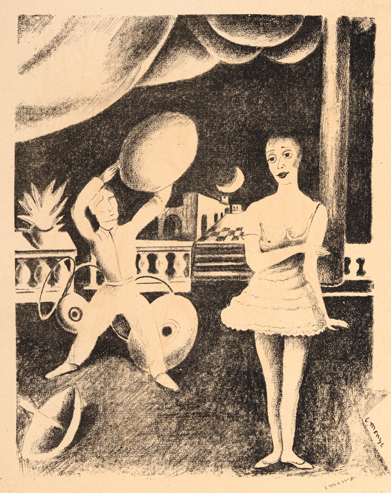 "Jazzkapelle",  "Akrobaten" by Carlo Mense, circa 1920/1924