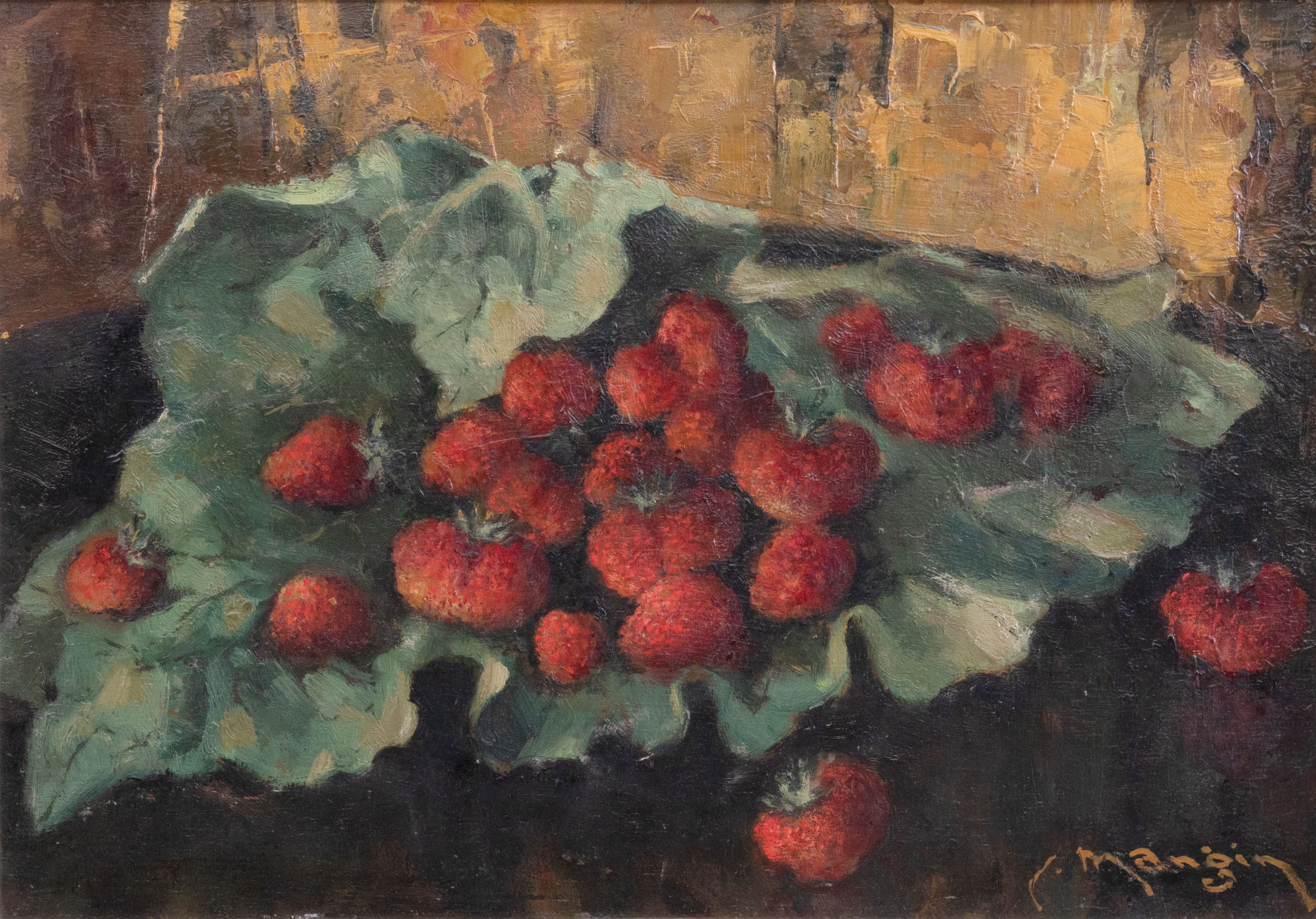Artwork by Charles Mangin, Strawberries, Made of Panel