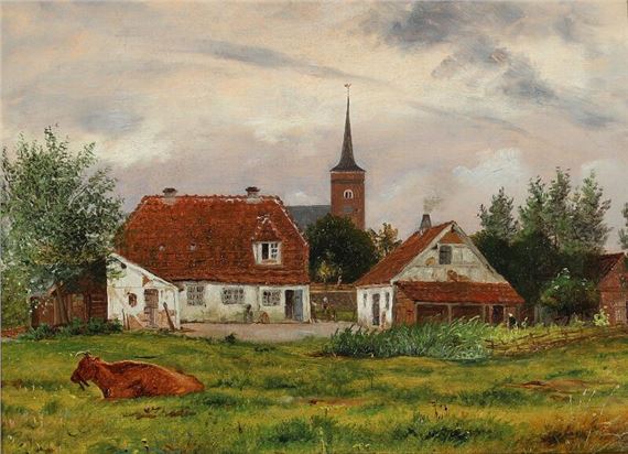 Johann August Carl‏ Lorange | My fathers home i Nakskov (1862) |