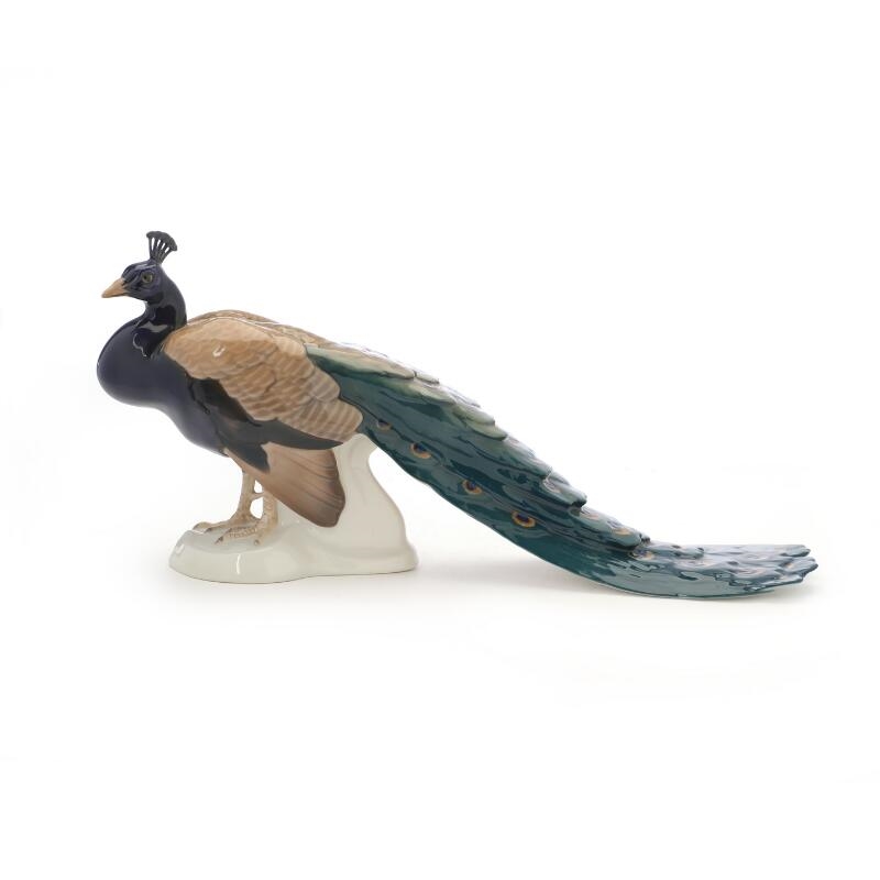 Jens Peter DahlJensen Peacock porcelain figurine MutualArt