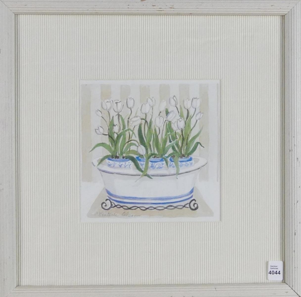 Artwork by C. Winterle Olson, White Tulips, Made of print
