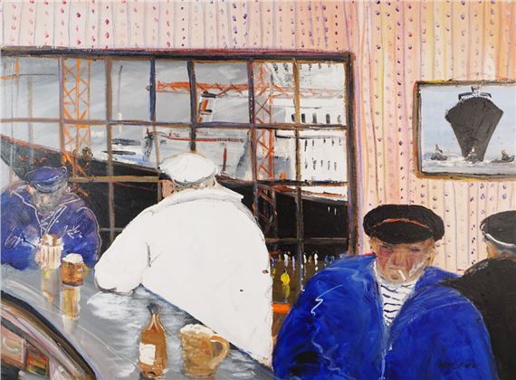 " Pêcheur au café " by Christian Sanseau