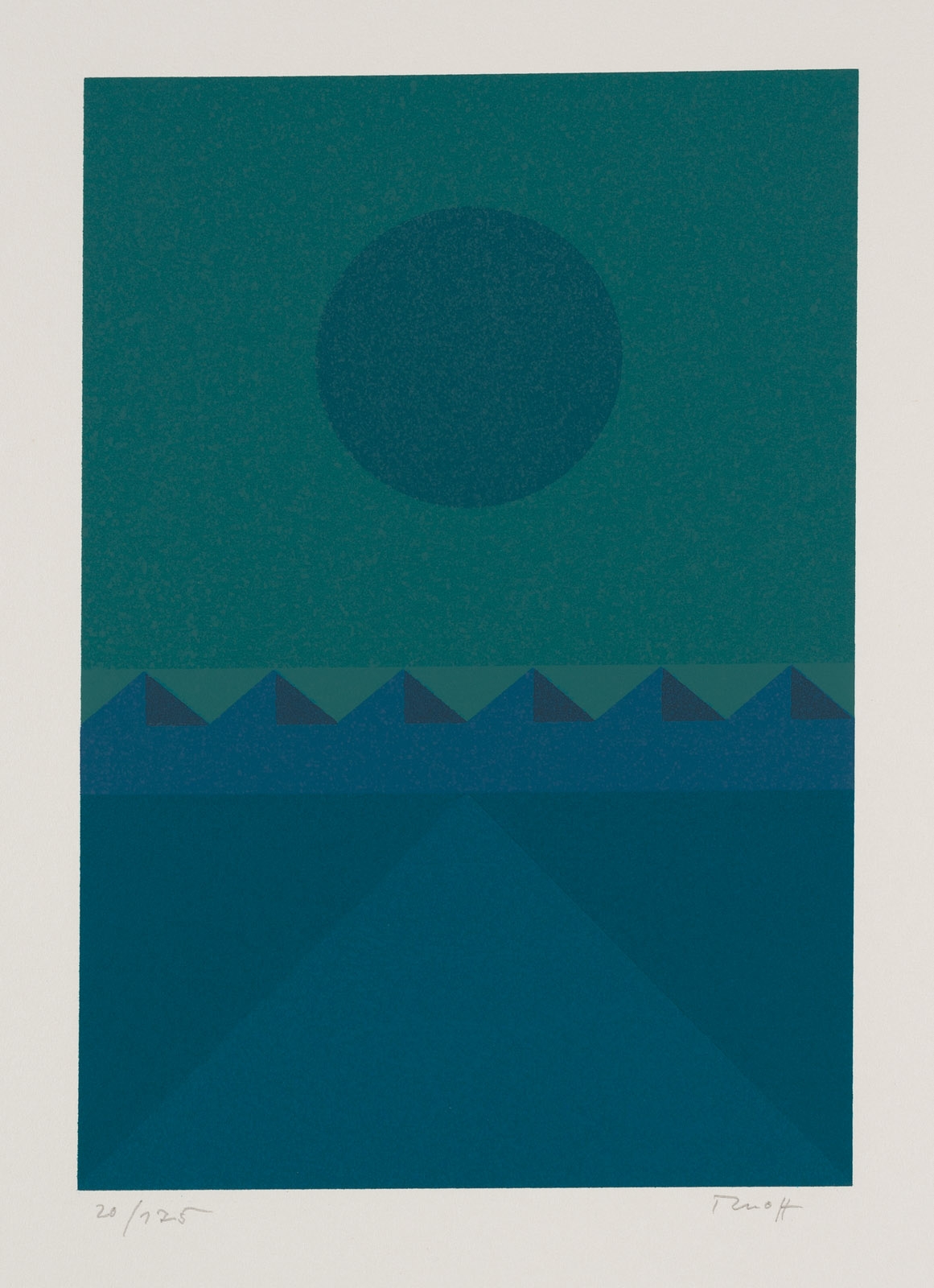 Geometrische Landschaft I - III by Fritz Ruoff, 1974/1978