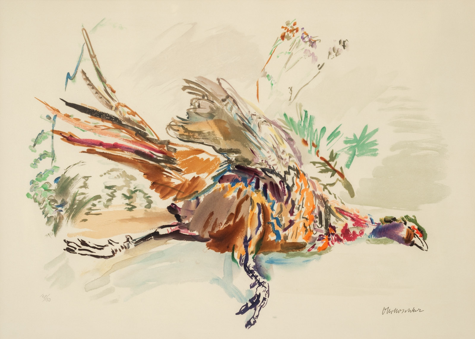 Artwork by Oskar Kokoschka, Fasan, Made of color lithograph