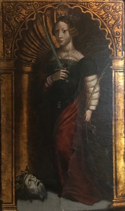 Artwork by Castillian School, 16th Century, Santa Catalina, Made of Oil on canvas and gilding