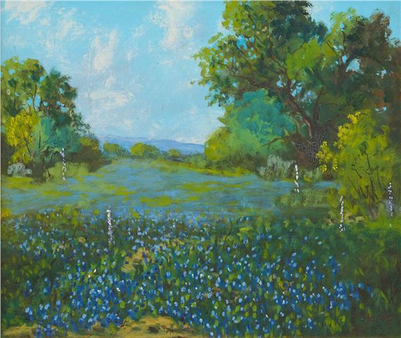 Bluebonnets near Camp Wood by Carl Thomas Hoppe, 1968