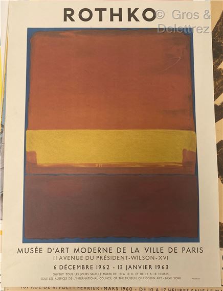 Poster for the Musée d'Art Moderne de la Ville de Paris by Mark Rothko, 1962