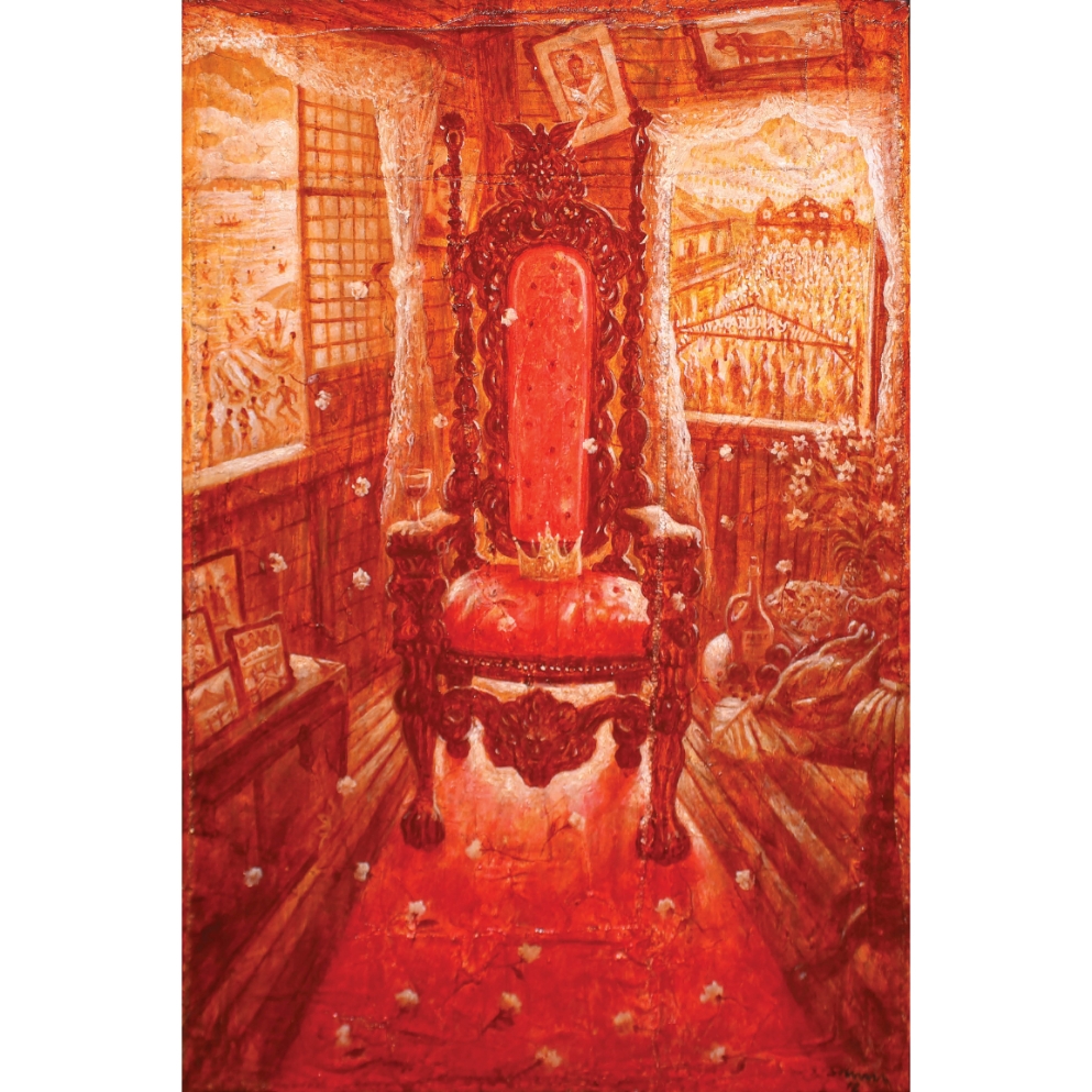 Artwork by Jerson Samson, Royal Treatment: The Spirit of Filipino Hospitality, Made of acrylic on canvas