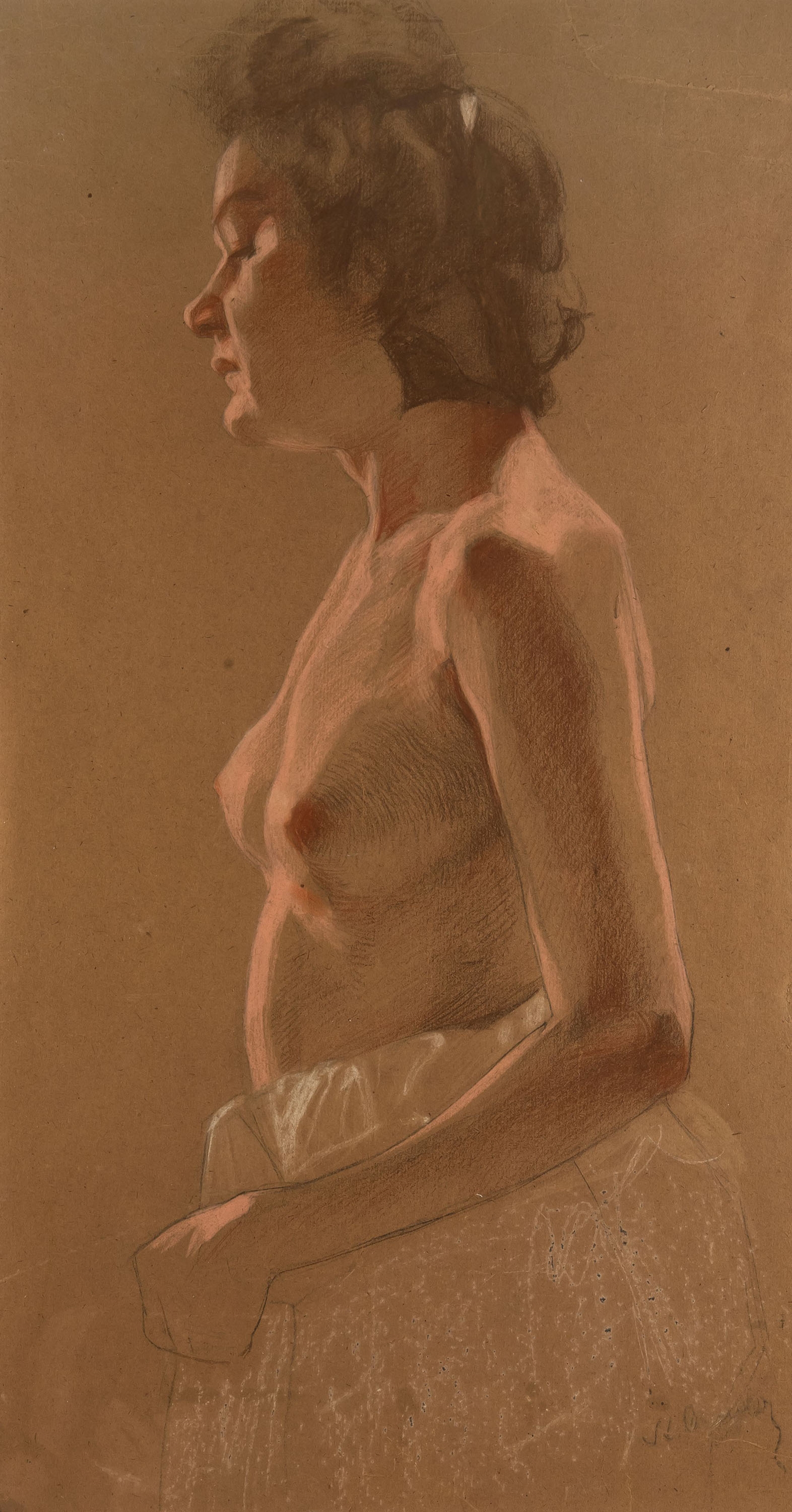 Artwork by Stanislaus Bender, Akt, Made of pastel, paper