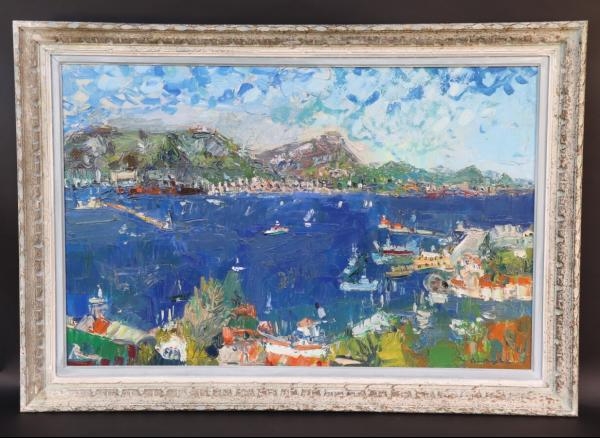 Artwork by Marcel Saint-Jean, Saint Mandrier, la Rade, l'entrée, Made of oil on canvas