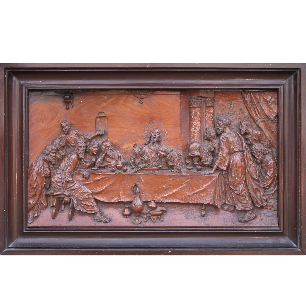 Artwork by Graciano T. Nepomuceno, The Last Supper, Made of wood carving