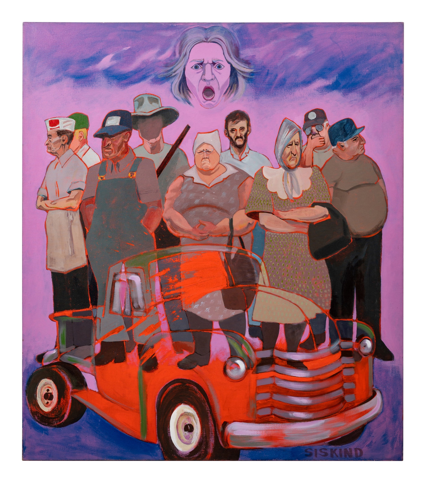 Artwork by Ellie Siskind, Vigilante/Witness (Skidmore Vigilantes), Made of acrylic on canvas