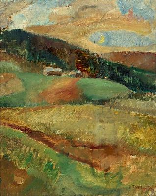 Gårdstun i månelys by Henrik Rom