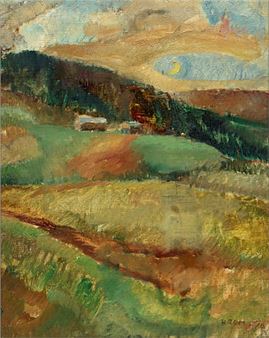 Gårdstun i månelys - Henrik Rom