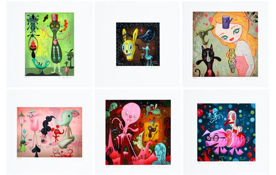 Hello (set of 6) by Tim Biskup, Gary Baseman, Mark Ryden, 2002