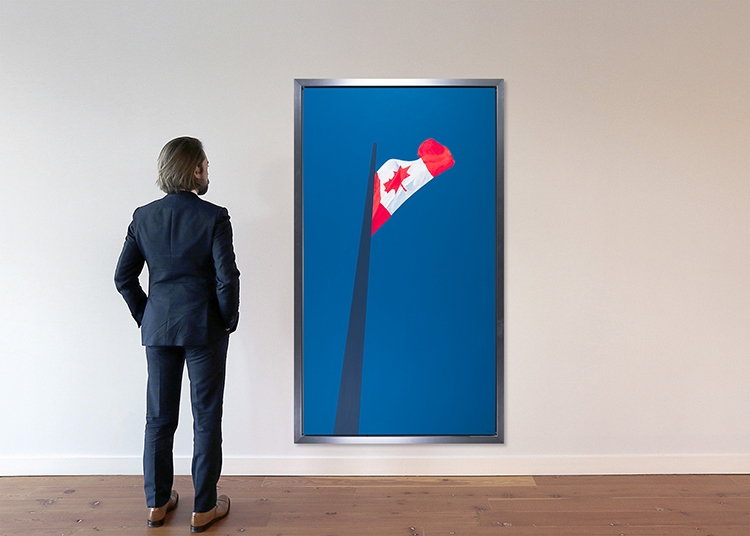 Artwork by Charles Pachter, Painted Flag, Made of acrylic on canvas