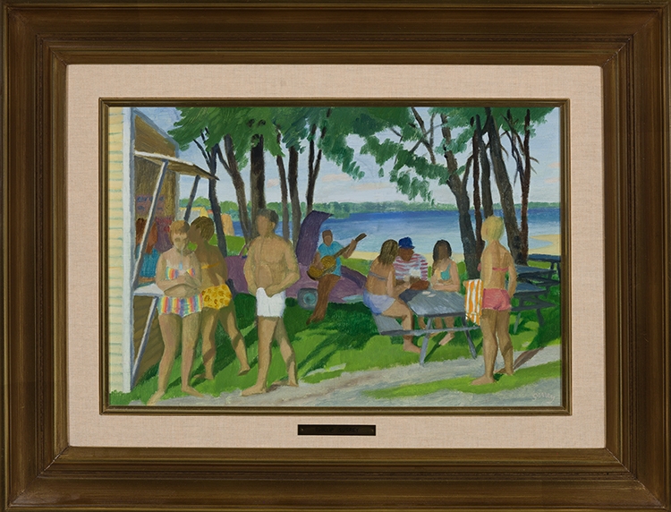 Artwork by Philip Henry Surrey, La plage, Made of oil on board