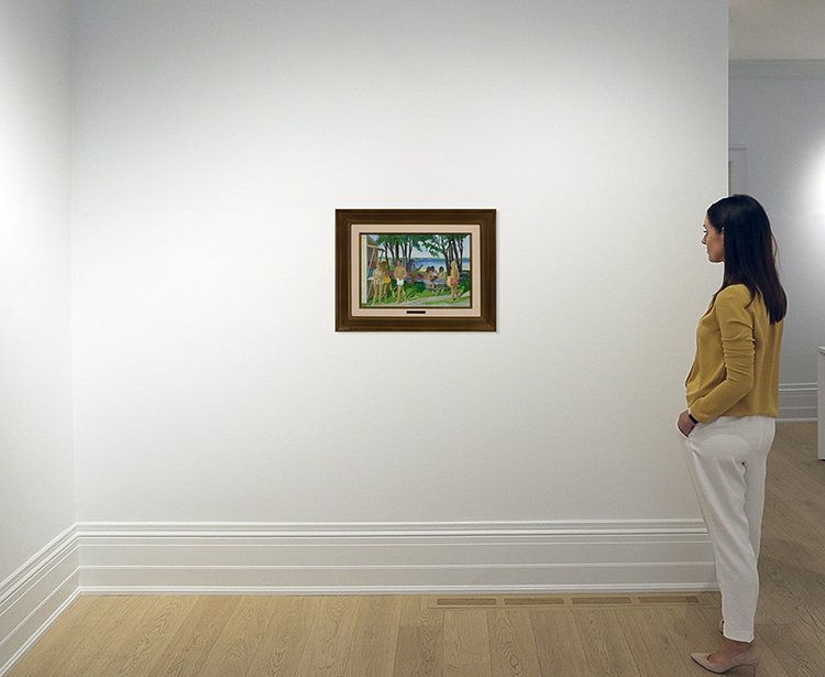 Artwork by Philip Henry Surrey, La plage, Made of oil on board