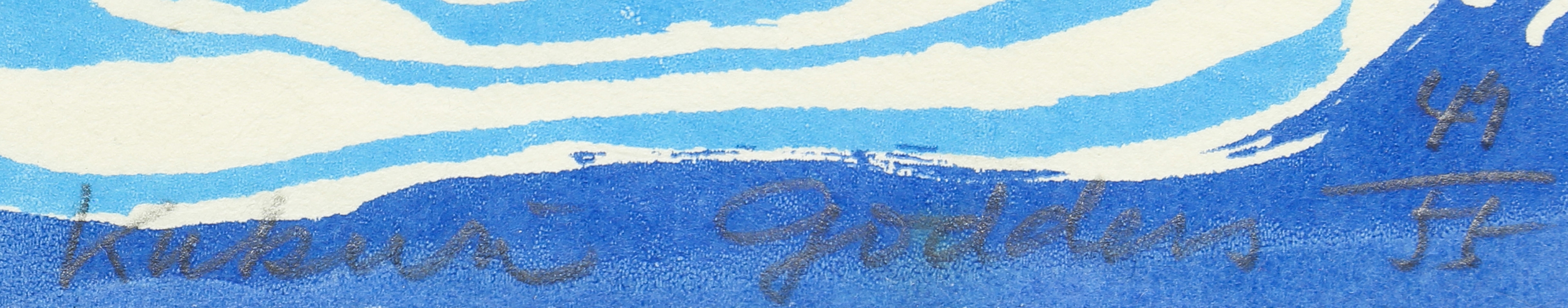 Artwork by Mayumi Oda, Kukun Goddess, Made of woodblock print in colors