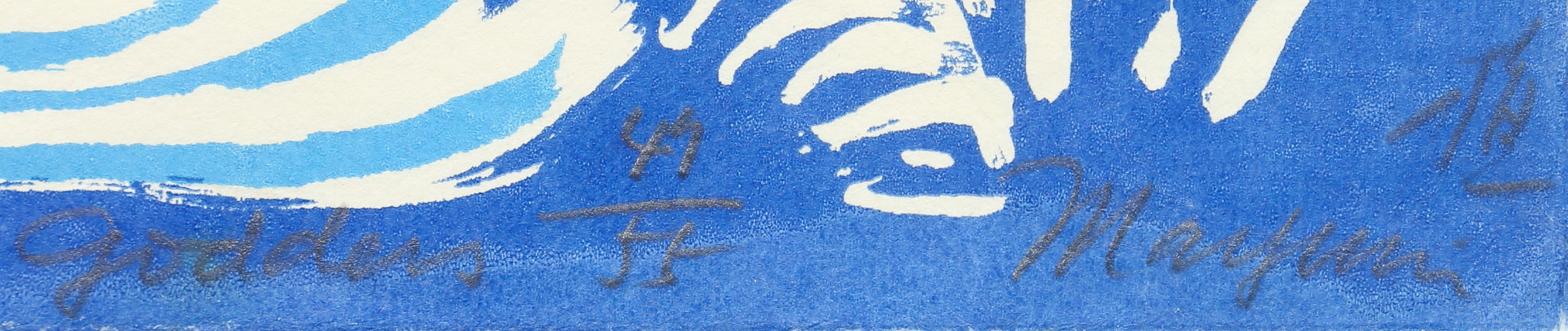 Artwork by Mayumi Oda, Kukun Goddess, Made of woodblock print in colors