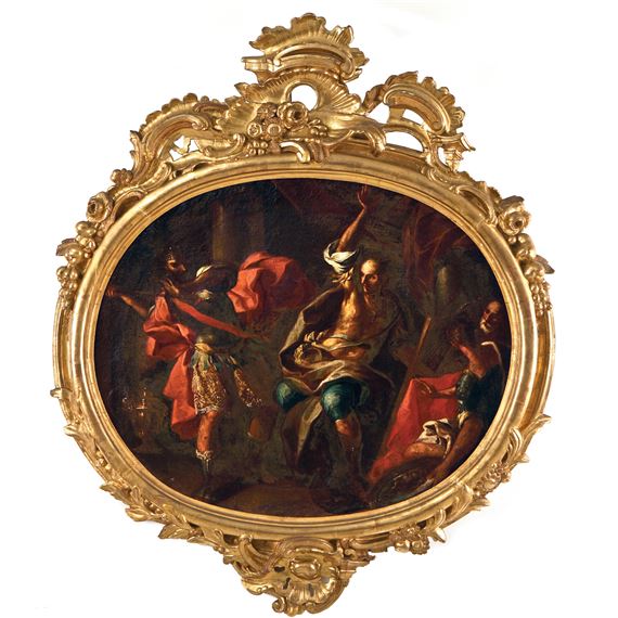 David tocando el arpa ante el rey Saúl by José Camarón y Boronat