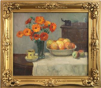 Interior Scene with Flowers - Mae Pinet