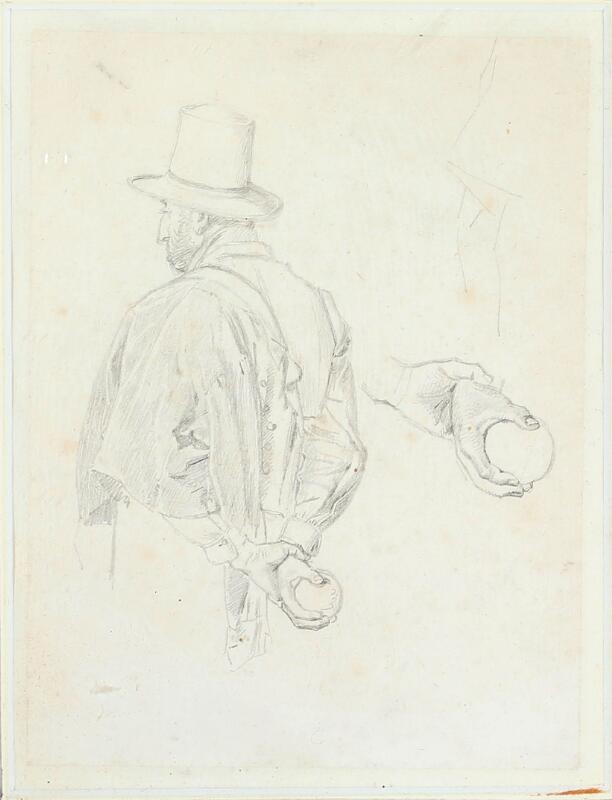 Studies for a figure in The Vesta Temple in Rome by Carl Christian Constantin Hansen