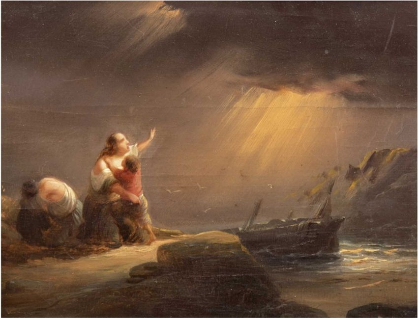 Artwork by Hulk, Schiffbruch, Made of oil on wood