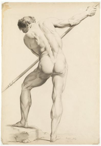 "Academia: Desnudo masculino con lanza" - Cristóbal Bel