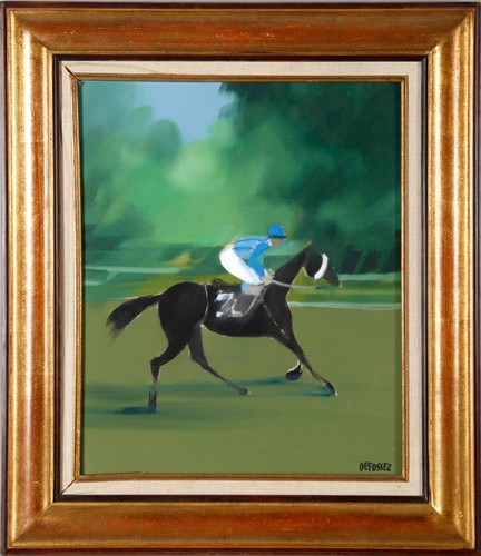 Artwork by Alfred Defossez, Jockey, Made of oil on canvas