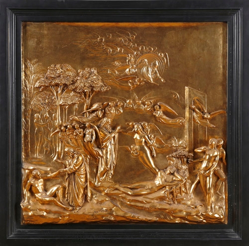 Artwork by Lorenzo Ghiberti, Adam und Eva, Made of Polymer casting, gold-plated