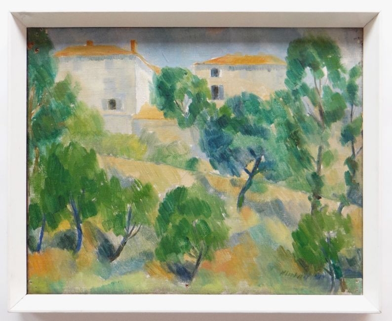Artwork by Leonard McComb, Tuscan landscape with trees to the fore, Made of oil on canvas