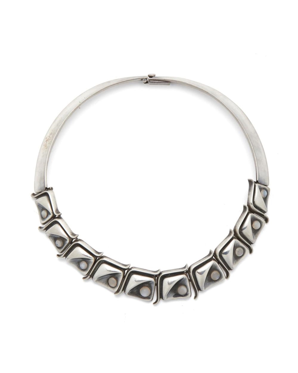 An sterling silver and moonstone necklace by Antonio Pineda