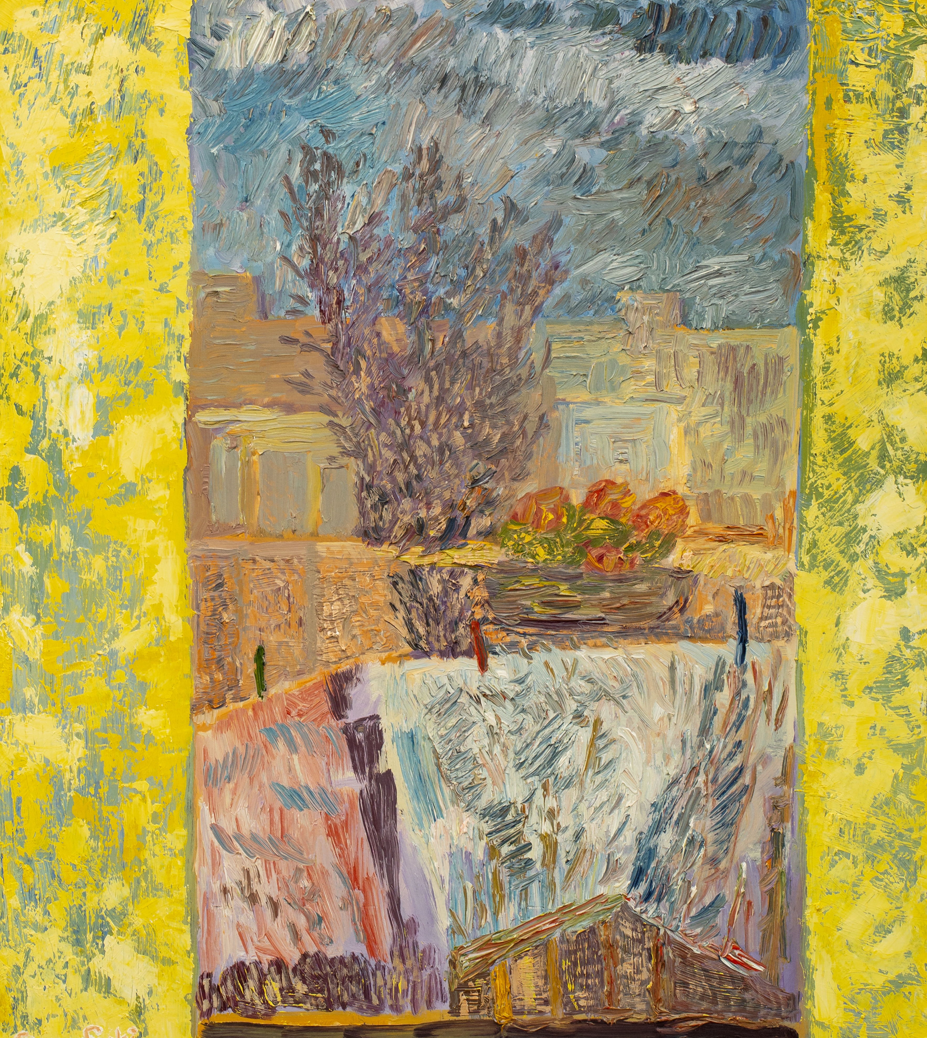 Artwork by Marek Czarnecki, Balkon, Made of oil / panel