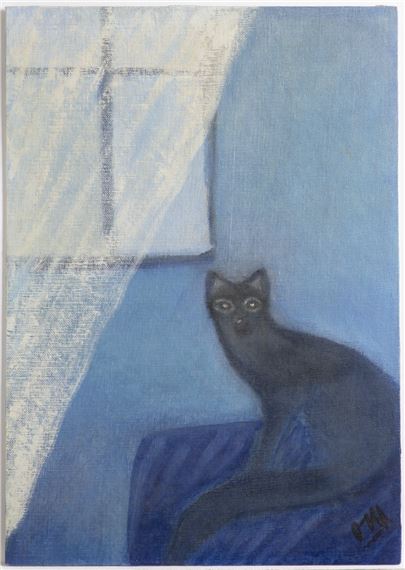 CAT IN THE WINDOW by Otakar Mrkvička, 1940s
